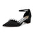 Women's Silk Satin With Closed Toe Ankle Strap Chunky Heel Evening Shoes With Pearl