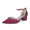 Women's Silk Satin With Closed Toe Ankle Strap Chunky Heel Evening Shoes With Pearl