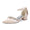 Women's Silk Satin With Closed Toe Ankle Strap Chunky Heel Evening Shoes With Pearl