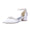 Women's Silk Satin With Closed Toe Ankle Strap Chunky Heel Evening Shoes With Pearl