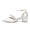 Women's Silk Satin With Closed Toe Ankle Strap Chunky Heel Evening Shoes With Pearl