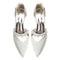 Women's Silk Satin With Closed Toe Ankle Strap Chunky Heel Evening Shoes With Pearl