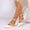 Women's Silk Satin With Closed Toe Ankle Strap Chunky Heel Evening Shoes With Pearl