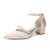 Women's Silk Satin With Closed Toe Ankle Strap Chunky Heel Evening Shoes With Pearl