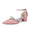 Women's Silk Satin With Closed Toe Ankle Strap Chunky Heel Evening Shoes With Pearl