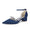 Women's Silk Satin With Closed Toe Ankle Strap Chunky Heel Evening Shoes With Pearl