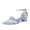 Women's Silk Satin With Closed Toe Ankle Strap Chunky Heel Evening Shoes With Pearl