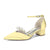 Women's Silk Satin With Closed Toe Ankle Strap Chunky Heel Evening Shoes With Pearl