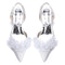 Women's Silk Satin With Closed Toe Ankle Strap Chunky Heel Evening Shoes With Beading