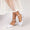Women's Silk Satin With Closed Toe Ankle Strap Chunky Heel Evening Shoes With Beading