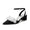 Women's Silk Satin With Closed Toe Ankle Strap Chunky Heel Evening Shoes With Beading