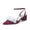 Women's Silk Satin With Closed Toe Ankle Strap Chunky Heel Evening Shoes With Beading