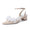 Women's Silk Satin With Closed Toe Ankle Strap Chunky Heel Evening Shoes With Beading