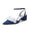 Women's Silk Satin With Closed Toe Ankle Strap Chunky Heel Evening Shoes With Beading