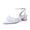 Women's Silk Satin With Closed Toe Ankle Strap Chunky Heel Evening Shoes With Beading