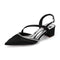 Women's Silk Satin With Closed Toe Ankle Strap Chunky Heel Evening Shoes With Pleats