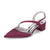 Women's Silk Satin With Closed Toe Ankle Strap Chunky Heel Evening Shoes With Pleats