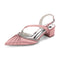 Women's Silk Satin With Closed Toe Ankle Strap Chunky Heel Evening Shoes With Pleats