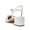 Women's Silk Satin With Closed Toe Ankle Strap Chunky Heel Evening Shoes With Rhinestone & Bowknot