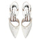 Women's Silk Satin With Closed Toe Ankle Strap Chunky Heel Evening Shoes With Rhinestone & Bowknot
