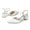 Women's Silk Satin With Closed Toe Ankle Strap Chunky Heel Evening Shoes With Rhinestone & Bowknot