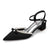 Women's Silk Satin With Closed Toe Ankle Strap Chunky Heel Evening Shoes With Rhinestone & Bowknot