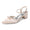 Women's Silk Satin With Closed Toe Ankle Strap Chunky Heel Evening Shoes With Rhinestone & Bowknot