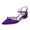 Women's Silk Satin With Closed Toe Ankle Strap Chunky Heel Evening Shoes With Rhinestone & Bowknot