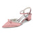 Women's Silk Satin With Closed Toe Ankle Strap Chunky Heel Evening Shoes With Rhinestone & Bowknot