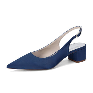 Women's Silk Satin With Closed Toe Ankle Strap Chunky Heel Evening Shoes