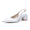 Women's Silk Satin With Closed Toe Ankle Strap Chunky Heel Evening Shoes