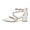 Women's Silk Satin With Closed Toe Ankle Strap Chunky Heel Evening Shoes With Rhinestone
