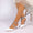 Women's Silk Satin With Closed Toe Ankle Strap Chunky Heel Evening Shoes With Rhinestone