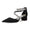 Women's Silk Satin With Closed Toe Ankle Strap Chunky Heel Evening Shoes With Rhinestone
