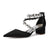 Women's Silk Satin With Closed Toe Ankle Strap Chunky Heel Evening Shoes With Rhinestone