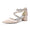 Women's Silk Satin With Closed Toe Ankle Strap Chunky Heel Evening Shoes With Rhinestone
