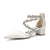 Women's Silk Satin With Closed Toe Ankle Strap Chunky Heel Evening Shoes With Rhinestone