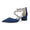 Women's Silk Satin With Closed Toe Ankle Strap Chunky Heel Evening Shoes With Rhinestone