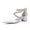 Women's Silk Satin With Closed Toe Ankle Strap Chunky Heel Evening Shoes With Rhinestone