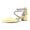 Women's Silk Satin With Closed Toe Ankle Strap Chunky Heel Evening Shoes With Rhinestone