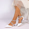 Women's Silk Satin With Closed Toe Ankle Strap Chunky Heel Evening Shoes With Rhinestone