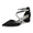 Women's Silk Satin With Closed Toe Ankle Strap Chunky Heel Evening Shoes With Rhinestone