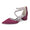 Women's Silk Satin With Closed Toe Ankle Strap Chunky Heel Evening Shoes With Rhinestone