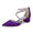 Women's Silk Satin With Closed Toe Ankle Strap Chunky Heel Evening Shoes With Rhinestone