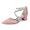 Women's Silk Satin With Closed Toe Ankle Strap Chunky Heel Evening Shoes With Rhinestone