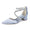Women's Silk Satin With Closed Toe Ankle Strap Chunky Heel Evening Shoes With Rhinestone