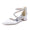 Women's Silk Satin With Closed Toe Ankle Strap Chunky Heel Evening Shoes With Rhinestone
