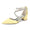 Women's Silk Satin With Closed Toe Ankle Strap Chunky Heel Evening Shoes With Rhinestone