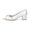 Women's Silk Satin With Closed Toe Ankle Strap Chunky Heel Evening Shoes With Bowknot