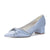 Women's Silk Satin With Closed Toe Ankle Strap Chunky Heel Evening Shoes With Bowknot